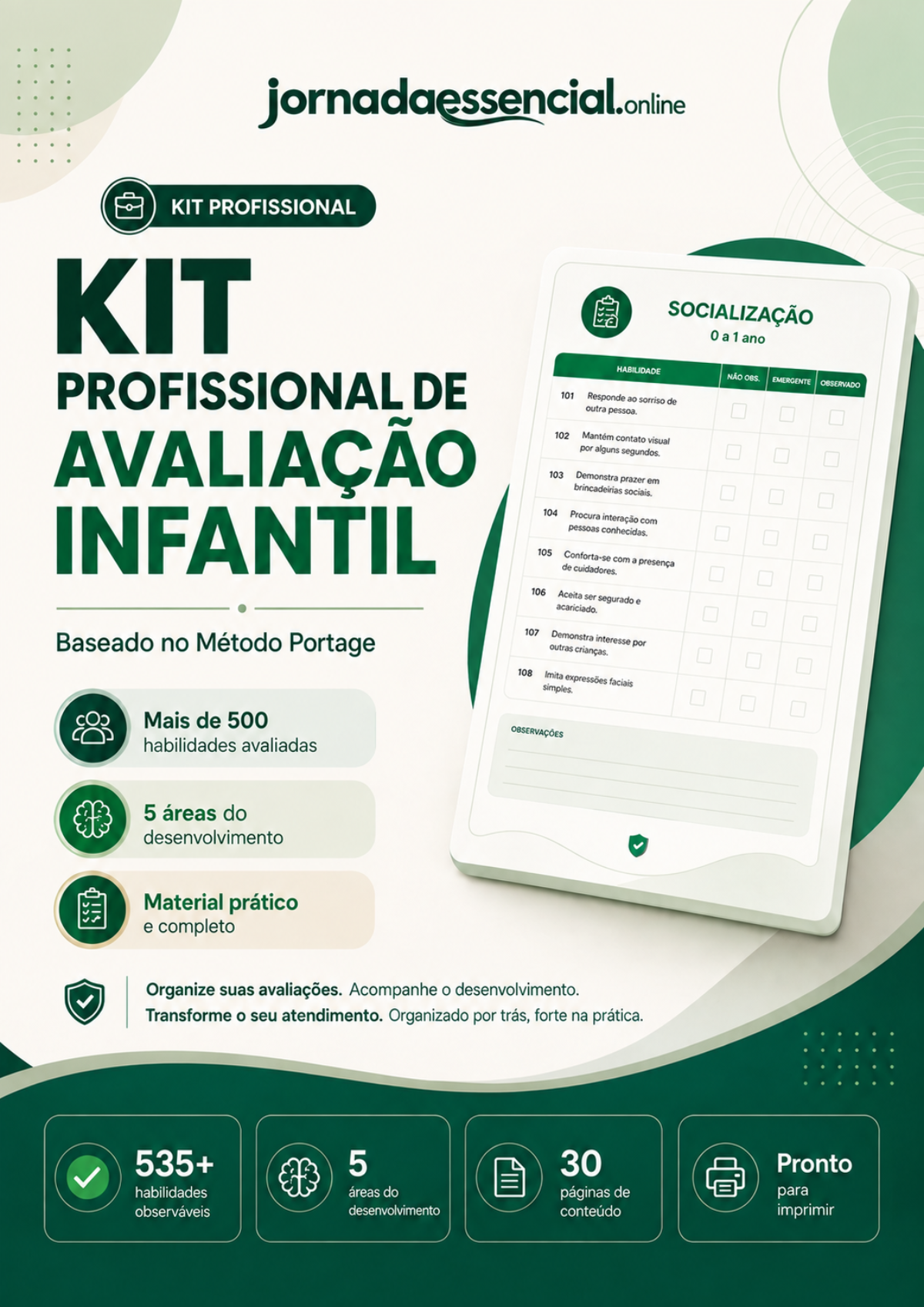 Capa do Kit Profissional de Avaliação Infantil